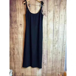 Lulu's Black Slip Dress Side Slit Women's Size M